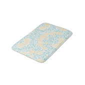 Geel en Aqua Floral Damask Badmat (Gekanteld)