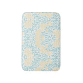 Geel en Aqua Floral Damask Badmat (Voorkant Verticaal)