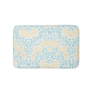 Geel en Aqua Floral Damask Badmat