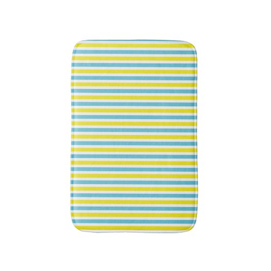 Geel en aqua gestreepte zomerkleuren badmat (Voorkant Verticaal)