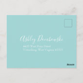 Geel en Aqua  lentetransport Briefkaart (Achterkant)