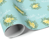 Geel en Aqua  lentetransport Cadeaupapier (Rol Hoek)