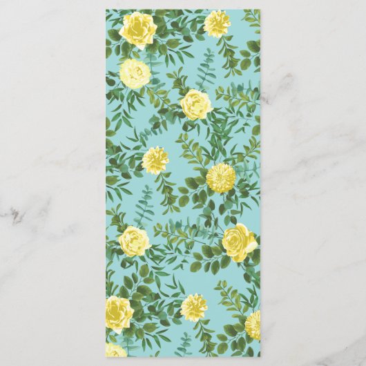 Geel en Aqua  lentetransport Menu (Achterkant)