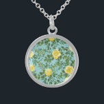Geel en Aqua  lentetransport Sterling Zilver Ketting<br><div class="desc">Prachtige  rozen floral met aqua background is geweldig voor je trouwuitnodigingen en decor! Een elegante lentesbloem die perfect is voor een tuinbruiloft of zomerfeest.</div>