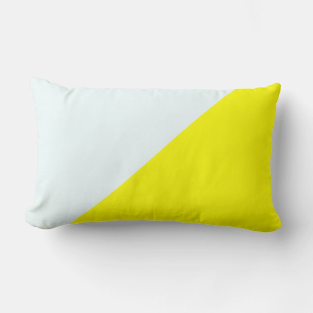 Geel en Azure mist Solid Color Background Kussen (Voorkant)