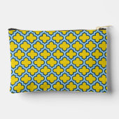 Geel en Baby Blue Trellis, Lattice, Quatrefoil Etui (Achterkant)
