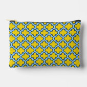 Geel en Baby Blue Trellis, Lattice, Quatrefoil Etui (Voorkant)