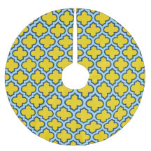 Geel en Baby Blue Trellis, Lattice, Quatrefoil