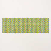 Geel en Baby Blue Trellis, Lattice, Quatrefoil Yogamat (Achterkant (horizontaal))