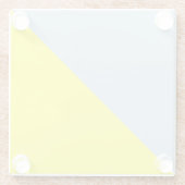 Geel en Beau blauw Solid Color Background Glazen Onderzetter (Achterkant)