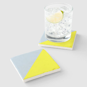 Geel en Beau blauw Solid Color Background Stenen Onderzetter