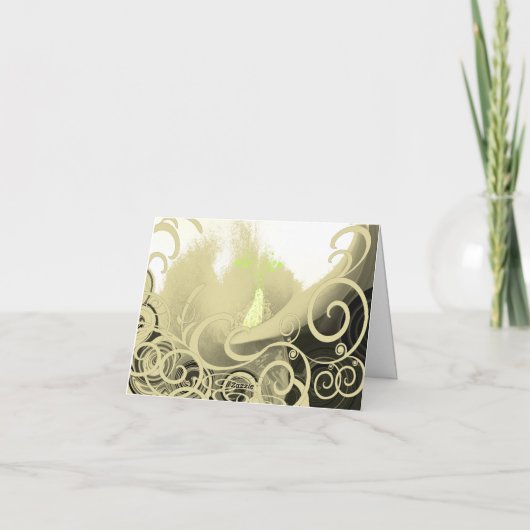 GEEL EN BEIGE TAN Dank u Bedankkaart (Achterkant)