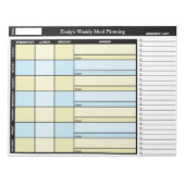 Geel en blauw Aangepast Notitieblok voor wekelijks (Voorkant)