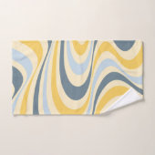 Geel en blauw abstract wervelingsontwerp bad handdoek (Handdoek)