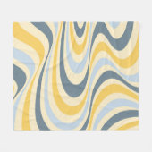 Geel en blauw abstract wervelingsontwerp fleece deken (Voorkant (Horizontaal))