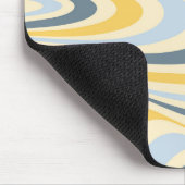 Geel en blauw abstract wervelingsontwerp muismat (Hoek)