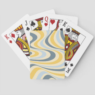 Geel en blauw abstract wervelingsontwerp pokerkaarten