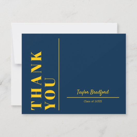 Geel en blauw Afstuderen Bedankkaart (Voorkant)