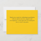 Geel en blauw Afstuderen Bedankkaart (Achterkant)