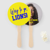 Geel en Blauw Afstuderen Ceremonie Handwaaier (Voorkant en achterkant)