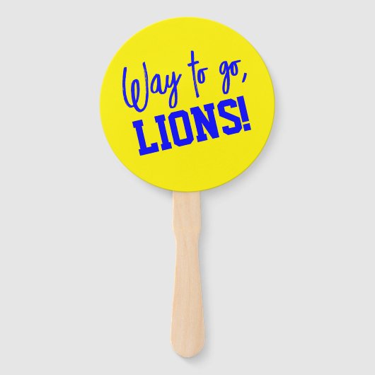 Geel en Blauw Afstuderen Ceremonie Handwaaier (Voorkant)