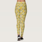 Geel en Blauw Algemeen Floral Leggings (Achterkant)