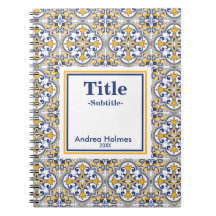 💙 💛 Geel en blauw Azulejos Notitieboek