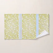 Geel en blauw badhanddoek set. bad handdoek (Handdoek)