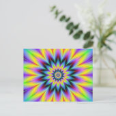 Geel en blauw Bloed Post Kaart (Staand voorkant)