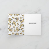 Geel en Blauw Bloemen Dank u Bedankkaart (Binnen)