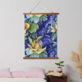 Geel en Blauw Bloemen Hangend Wandkleed (Slaapkamer)
