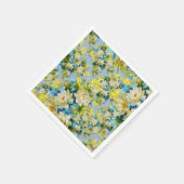  geel en blauw bloemenpatroon servetten (Hoek)