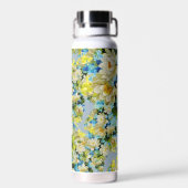 geel en blauw bloemenpatroon waterfles (Achterkant)