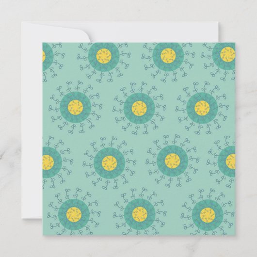 Geel en blauw bloemenprint kaart (Voorkant)