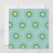 Geel en blauw bloemig print kaart (Achterkant)