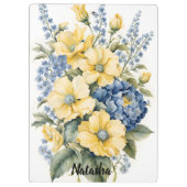 Geel en Blauw Boeket Klembord (Achterkant)