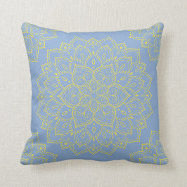 Geel en blauw Boho Mandala Pillow Kussen
