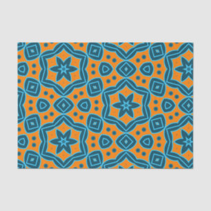 Geel en blauw Boho Stijlvol Geometrisch Patroon Tissuepapier