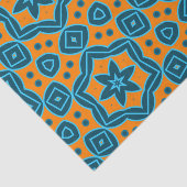 Geel en blauw Boho Stijlvol Geometrisch Patroon Tissuepapier (Detail)