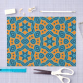 Geel en blauw Boho Stijlvol Geometrisch Patroon Tissuepapier (Craft)