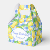 Geel en Blauw Citroen Gingham Custom Bedankdoosjes (Voorkant Zijde)