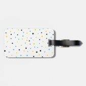 Geel en Blauw Confetti Stippen Patroon Custom Bagagelabel (Achterkant horizontaal)