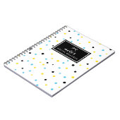 Geel en Blauw Confetti Stippen Patroon Notitieboek (Linkerzijde)