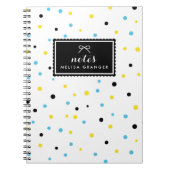 Geel en Blauw Confetti Stippen Patroon Notitieboek (Voorkant)