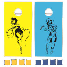 Geel en Blauw Cornhole Set