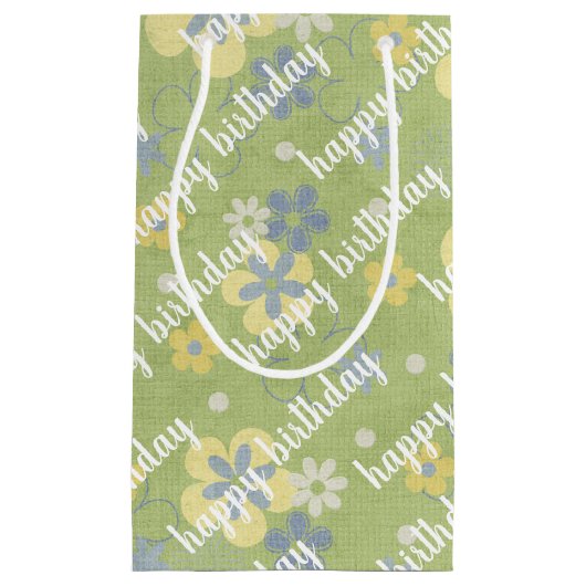 geel en blauw dagblad klein cadeauzakje (Voorkant)