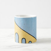 Geel en blauw demper koffiemok (Center)