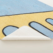 Geel en blauw demper sherpa deken (3/4)