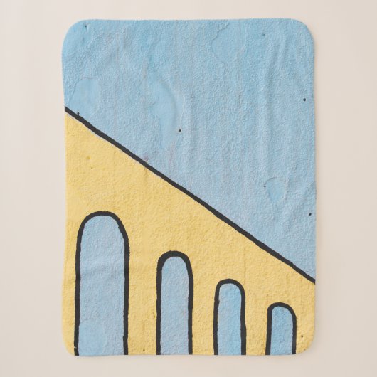 Geel en blauw demper sherpa deken (Voorkant)
