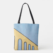 Geel en blauw demper tote bag (Achterkant)